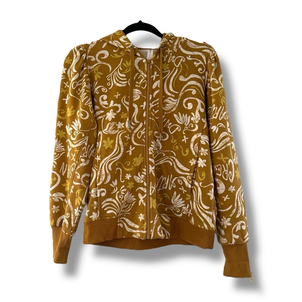 Anthropologie Daily Practice Yellow Artist Dancer Creator Full Zip Hoodie Sz XS